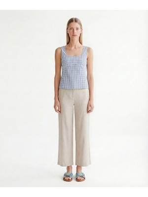 Yargıcı Fitted Kare Yaka Askılı Bluz