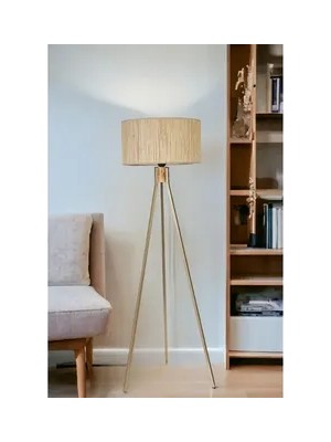 Vivense Fısco Tripod Lambader, Eskitme Silindir Bambu Sıfır On