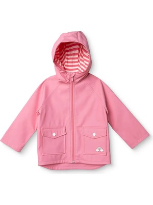 Midimod Kız Bebek Yağmurluk Kapüşonlu Uzun Kol