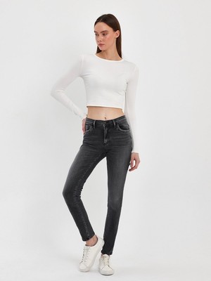 LTB Jonna B Yüksek Bel Dar Paça Mid Indigo Jean Pantolon