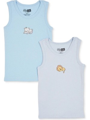 Hellobaby Erkek Bebek 2li Atlet Dinozor Baskılı Bisiklet Yaka Sleeveless
