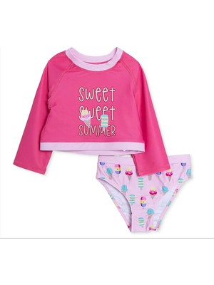 Hellobaby Kız Bebek Mayo Yazı Baskılı