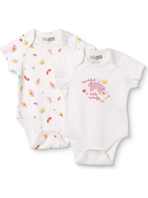Hellobaby Kız Bebek 2li Body Çıtçıtlı Zarf Yaka Short Sleeve