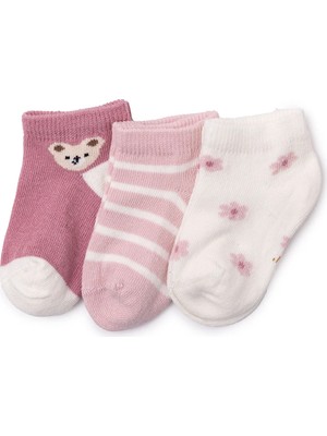 Hellobaby Kız Bebek 3lü Bilek Çorap Çiçek Baskılı