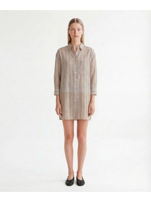 Yargıcı Düz Gömlek Yaka Uzun Kol Elbise