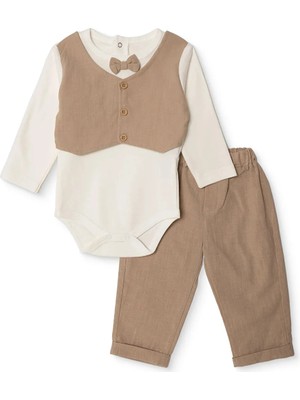 Hellobaby Erkek Bebek Mevlüt Kıyafeti Düğmeli Gömlek Yaka Uzun Kol Patikli