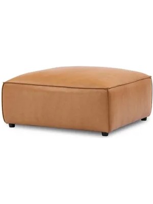 Vivense Orlando Deri Puf, Kahverengi