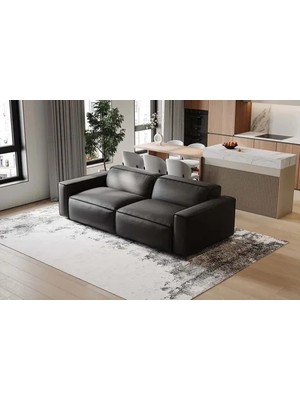 Vivense Orlando Ikili Deri Koltuk Siyah