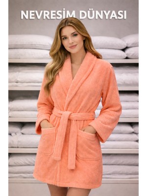 Senka Pamuklu Tek Bornoz Somon M Beden