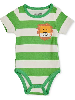 Hellobaby Erkek Bebek Body Hayvan Baskılı Çıtçıtlı Çıtçıtlı Yaka Short Sleeve