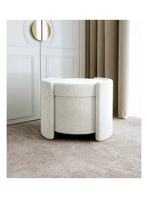 Vivense Berlin Sandıklı Teddy Puf, Beyaz