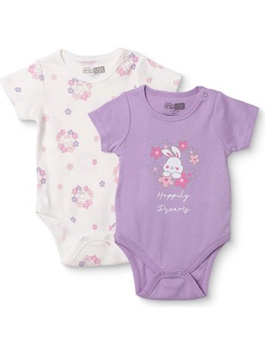 Hellobaby Kız Bebek 2li Body Hayvan Baskılı Çıtçıtlı Çıtçıtlı Yaka Short Sleeve