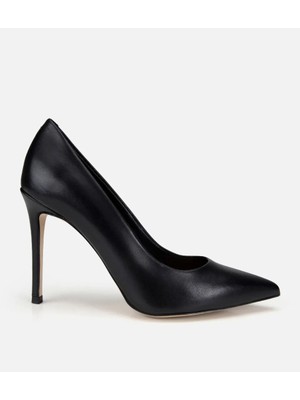 Hotiç Kadın Deri Siyah Yüksek Topuklu Stiletto