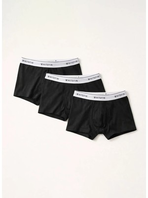 Whitefin Siyah Erkek Boxer Basic Black Boxer 3-Pack
