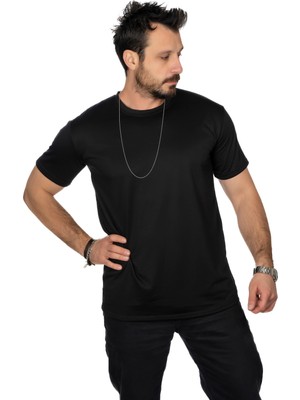Maxi-Dry Aşırı Terleme Önleyici Bisiklet Yaka Erkek Tişört, Çift Katmanlı, Islaklık Sızdırmaz, Nefes Alabilen Kumaş