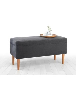Vivense Glend Sandıklı Bench Puf, Gri
