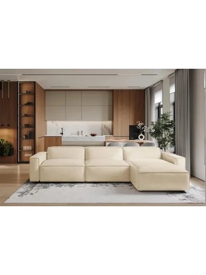 Vivense Orlando Deri Köşe Koltuk, Beyaz, Sağ Köşe