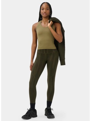 Sweaty Betty SB10138-030 Athlete Crop Seamless W Yeşil Slim Fit Düz Kadın Atlet