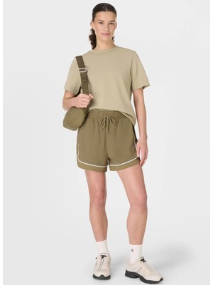 Sweaty Betty SB10349P-030 Explorer Track Pıped S Yeşil Orta Bel Normal Düz Kadın Şort