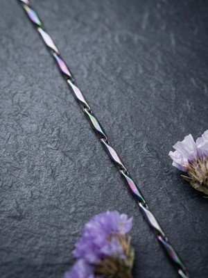 Meneva Aksesuar Premium Paslanmaz Çelik Prizmatik Burgu Zincir Bileklik