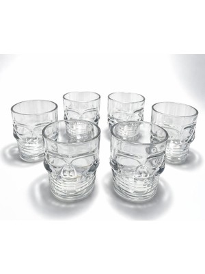 Store Mania 6'lı Kurukafa Şeffaf Cam Shot Bardağı Seti 6x5 cm STRMIA-RSTTT34
