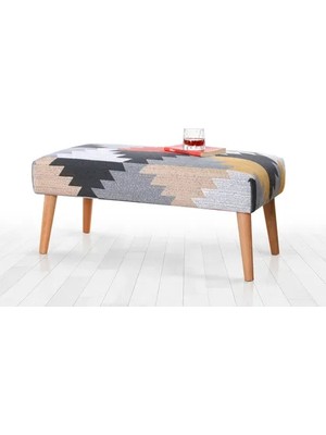Vivense Beshir Kilim Bench Puf, Yaprak