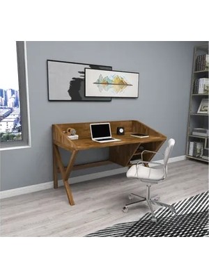 Vivense Woodface Snow Doğal Ahşap Çalışma Masası, Ceviz