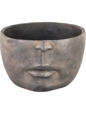 Vivense Yarım Yüz Saksı Kahverengi Eskitme