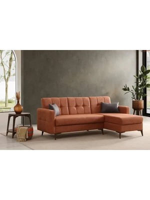 Vivense Lirya Sandıklı Bazalı Köşe Koltuk, Kiremit