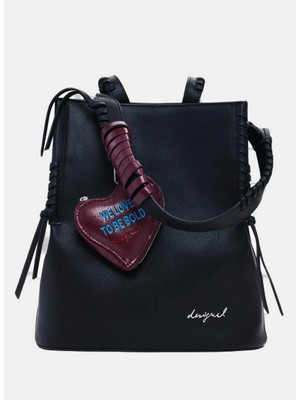 Desigual %100 Pamuk Siyah Kadın Sırt Çantası 26SAKP212000