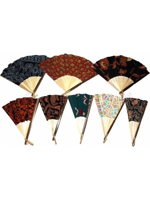 Hobibahçem Bambu Iskeletli Bez Yelpaze 25 cm - Dekoratif El Yelpazesi Küçük Boy