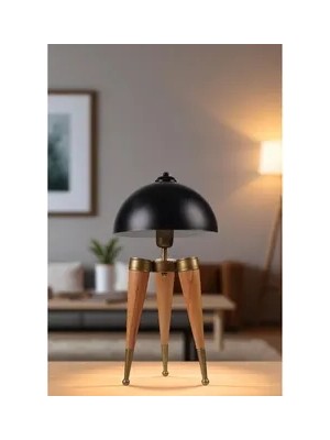 Vivense Stil Masa Lambası, Naturel Siyah Retro Başlıklı