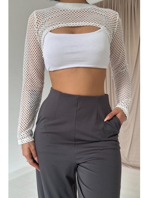 Femora Moda Füme Pensli Lastik Detaylı Pantolon