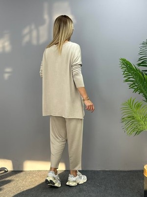 Femora Moda Kadın Iki Iplik Viskon Pamuk Kumaş Arma Detaylı Ikili Takım