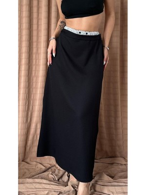 Femora Moda Siyah Beli Lastikli Etek