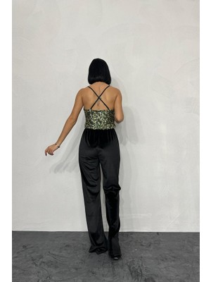 Femora Moda Gold Askılı Degaje Bluz