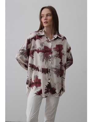Femora Moda Baskılı Gömlek - Bordo