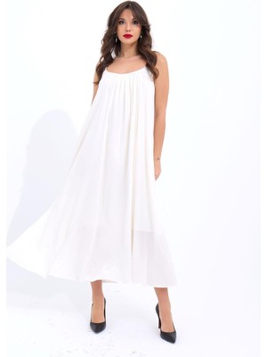 Femora Moda 7296 Elbise-Ekru