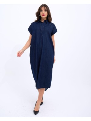 Femora Moda 7348 Kot Elbise-Mavi