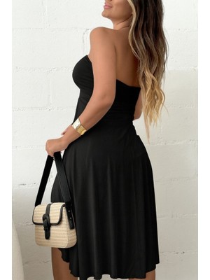 Femora Moda Kadın Straplez Boyundan Askılı Midi Bluz