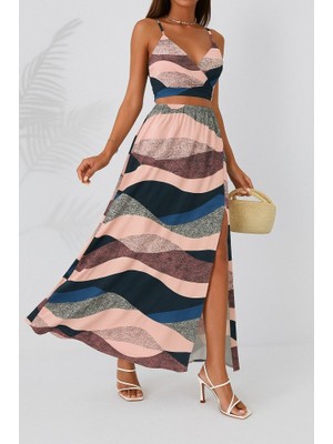 Femora Moda Kadın Kolsuz Askılı Crop Ikili Süprem Takım