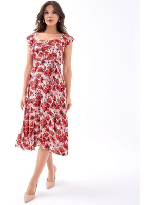 Femora Moda 5370 Elbise-Kırmızı