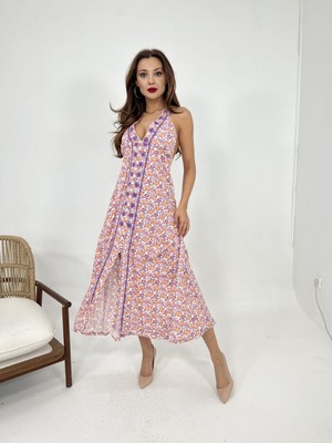 Femora Moda 6855 Elbise-Mor