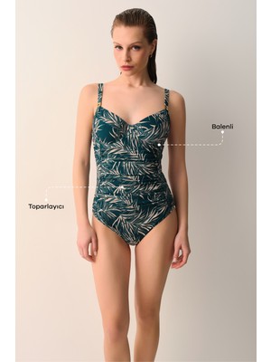 Suwen Eleni Balenli Toparlayıcı Drapeli Mayo