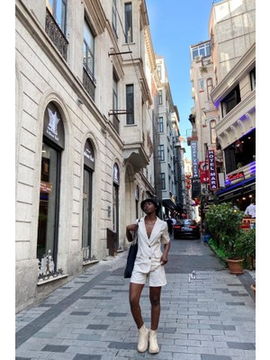 Femora Moda Bej Ceket ve Şort Takım