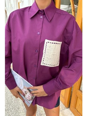 Femora Moda Süzine Cepli Arkası Yırtmaçlı Oversize Gömlek 3420