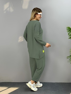 Femora Moda Kadın Iki Iplik Viskon Pamuk Kumaş Arma Detaylı Ikili Takım