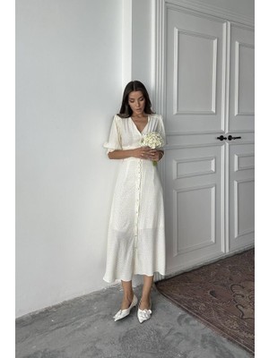 Femora Moda Sarı Arka ve Bel Ucu Gipeli Elbise