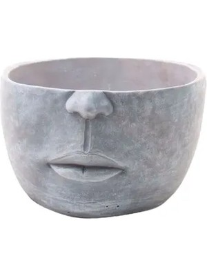 Vivense Yarım Yüz Saksı Gri Eskitme