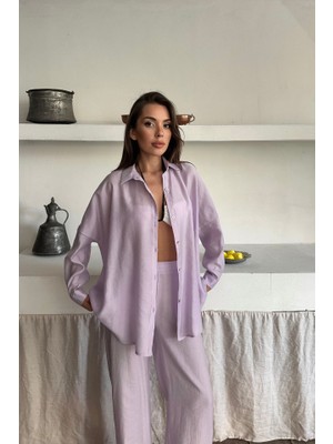 Femora Moda Gömlek - Pantolon Takım - Lila